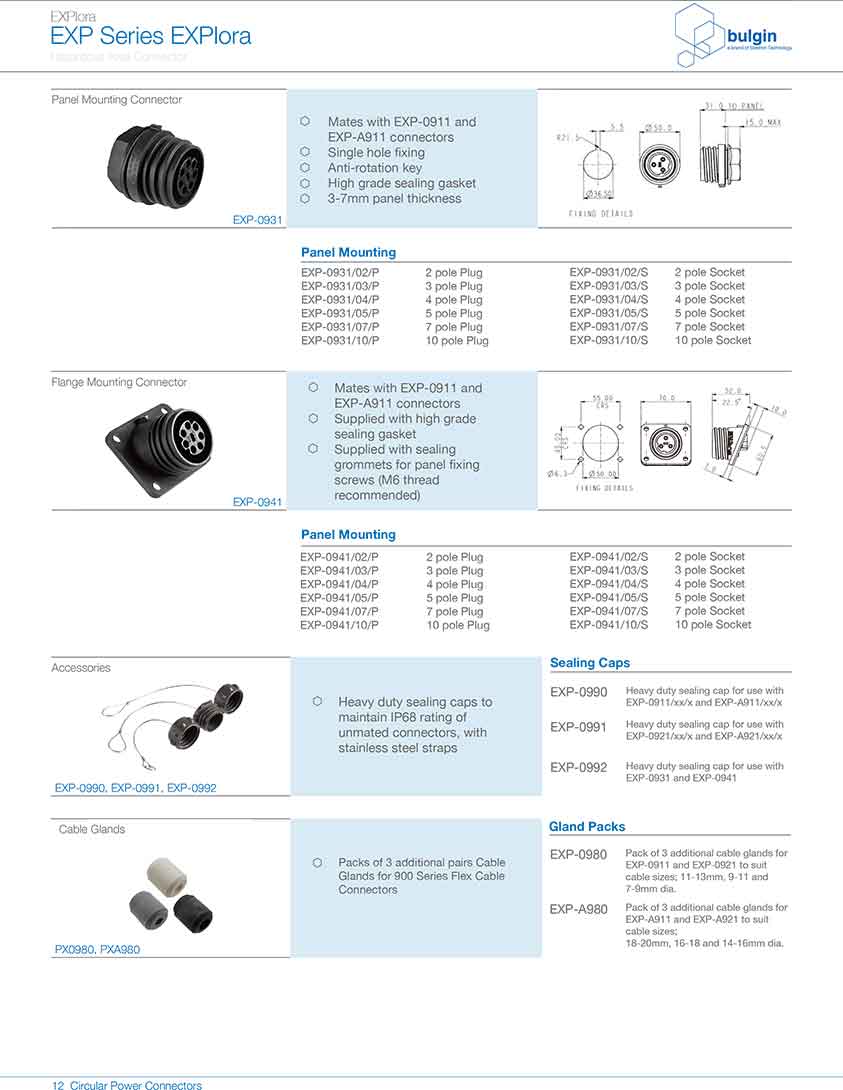 防爆系列連接器EXP-A911規格型號
