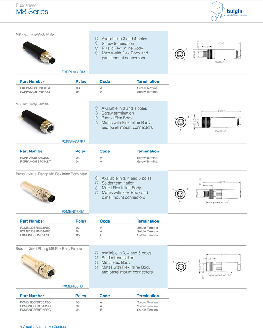 M8 A型母頭裝配式連接器規(guī)格型號(hào)