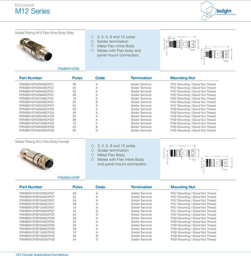 M12-T-coding-母直頭金屬裝配式圓形連接器選型